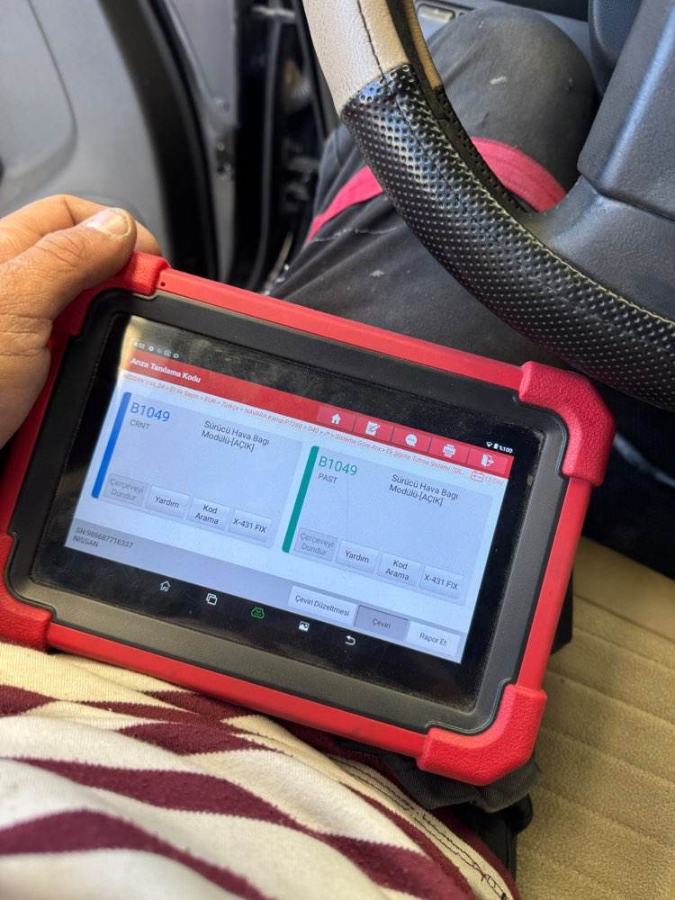 Nissan Navara sürücü hava yastığı modülü arıza kodu